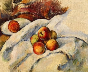 Paul Cezanne Painting - Manzanas en una sábana Paul Cezanne